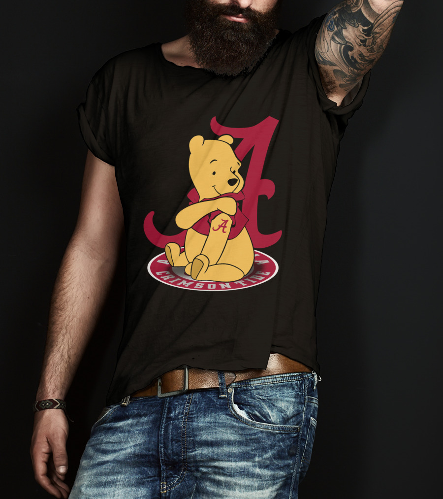 Pooh With Alabama Crimson Tide T-Shirt