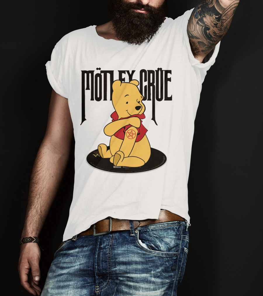 Mötley Crüe Pooh Bear Pentagram Tattoo T-Shirt