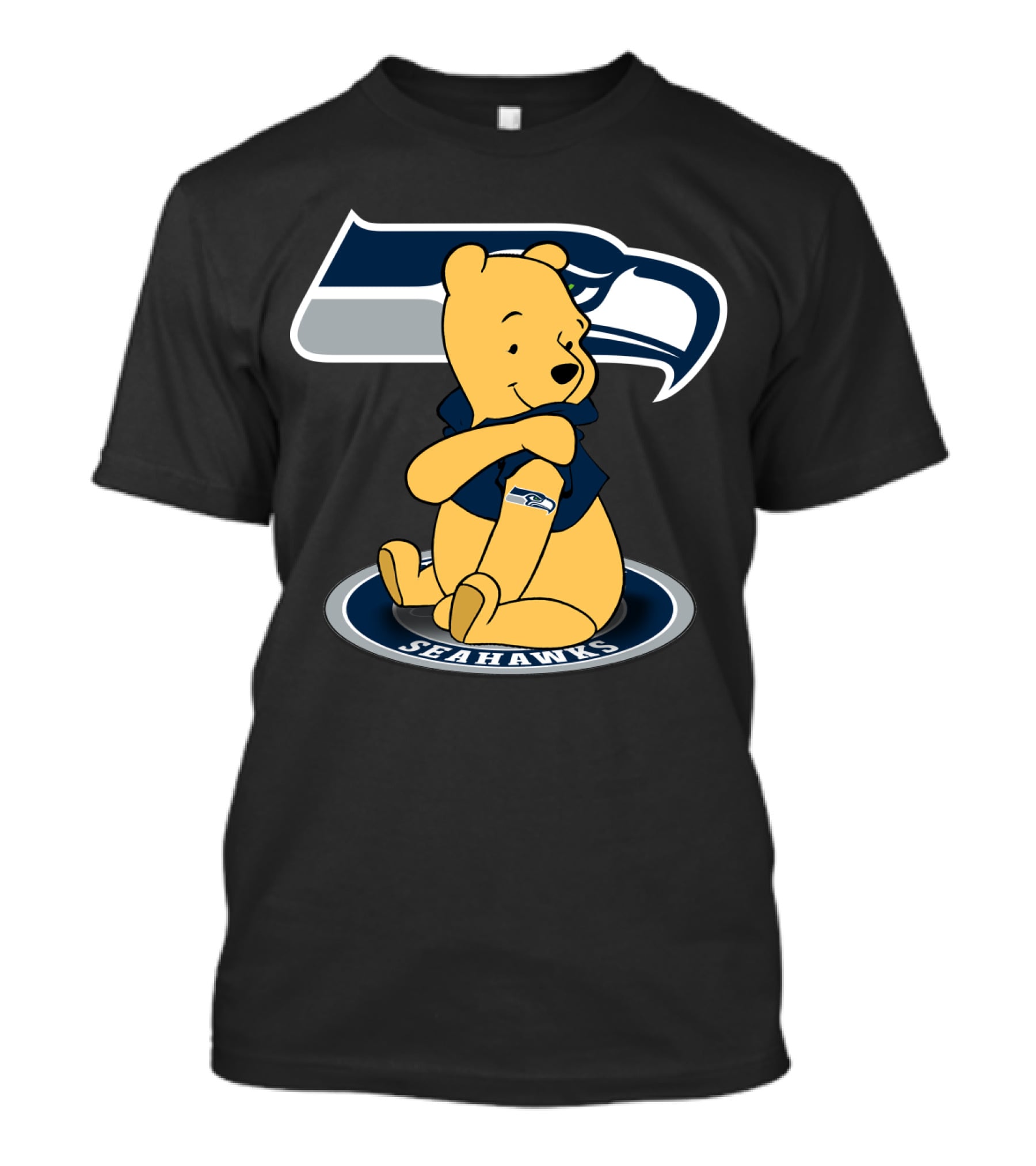 Pooh Seahawks NFL Team Crossover T-Shirt