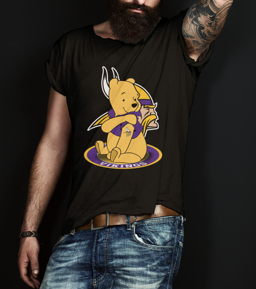 Vikings Pooh Bear Crossover Minnesota Football Fan T-Shirt