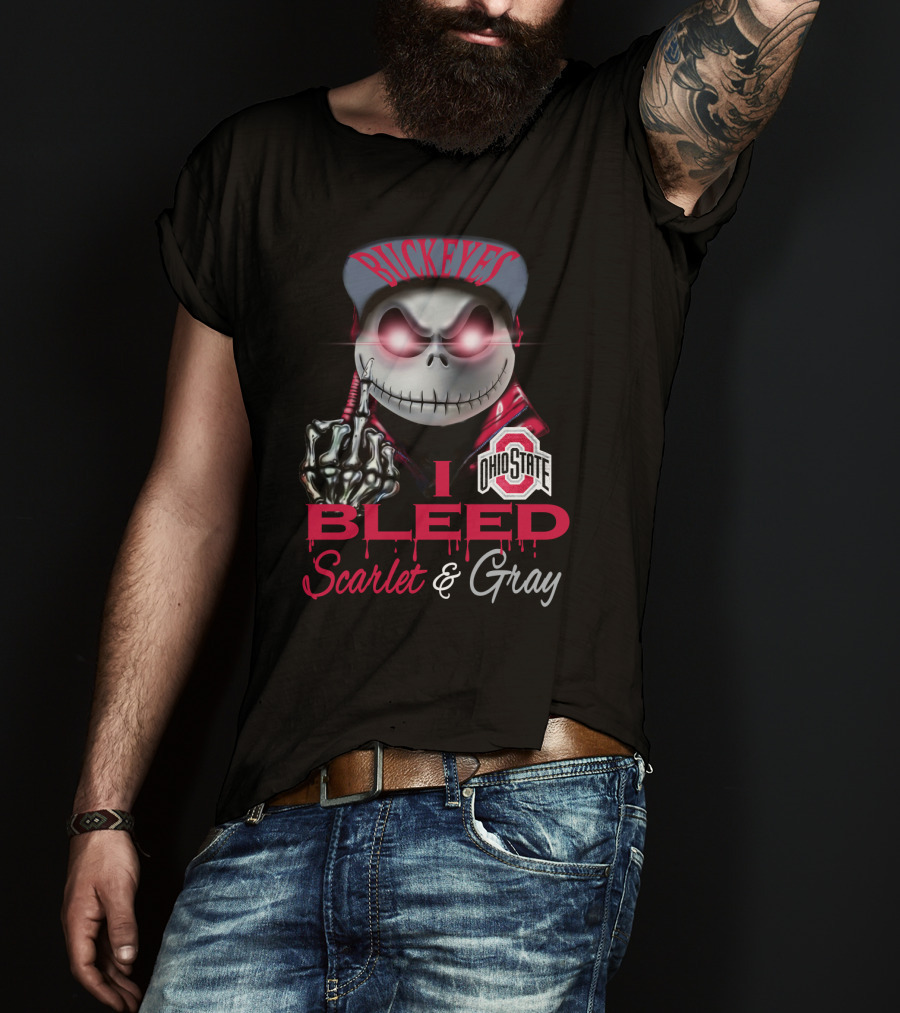Buckeyes I Bleed Scarlet & Gray Ohio State T-Shirt
