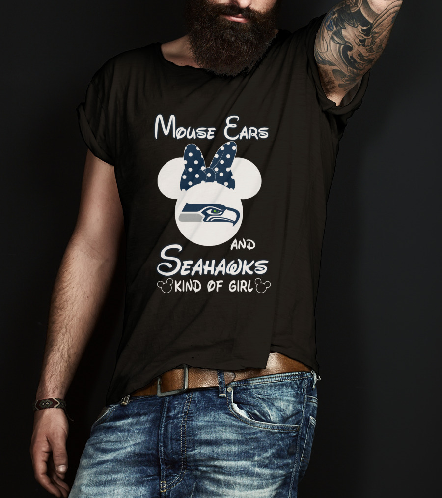 Mouse Ears And Seahawks Kind Of Girl T-Shirt