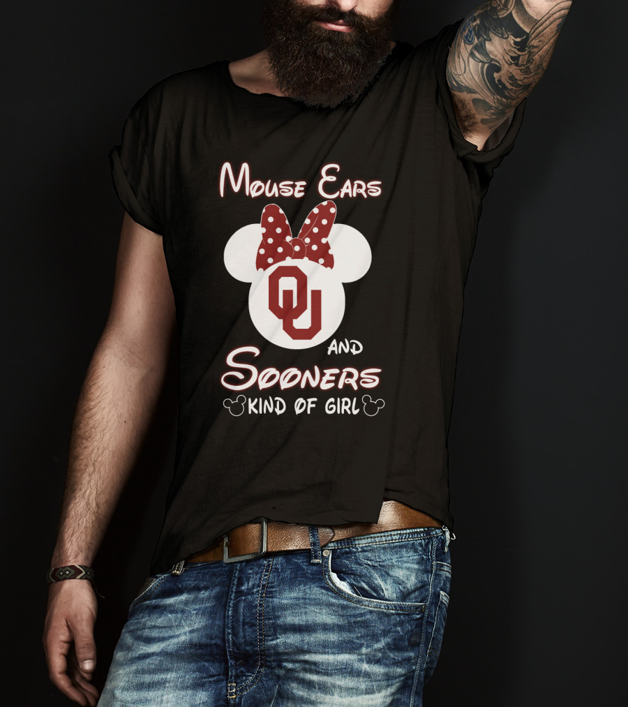 Mouse Ears And Sooners Kind Of Girl Ou T-Shirt