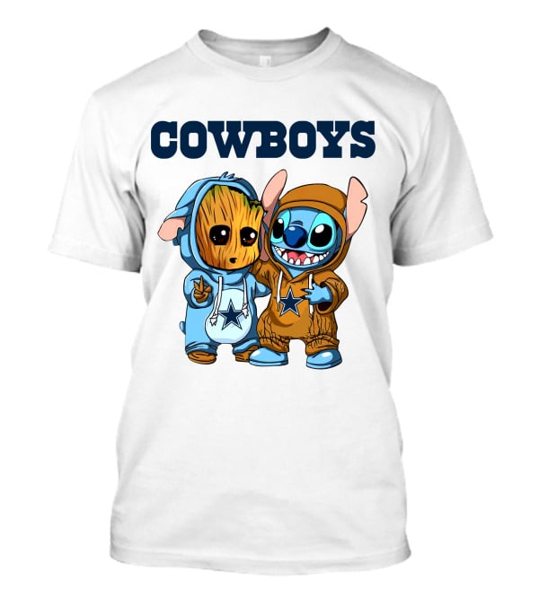 Cowboys Groot Stitch NFL Disney Collaboration T-Shirt
