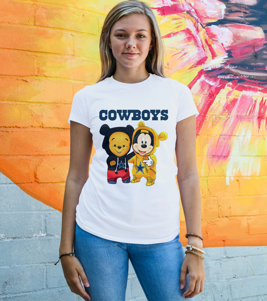 Cowboys Pooh Mickey Stars T-Shirt