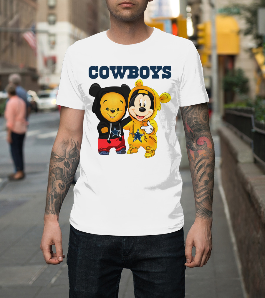 Cowboys Pooh Mickey Stars T-Shirt