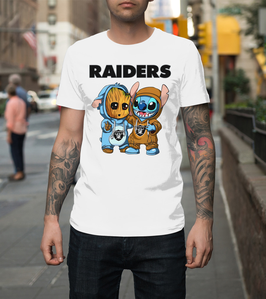 Raiders Groot And Stitch T-Shirt