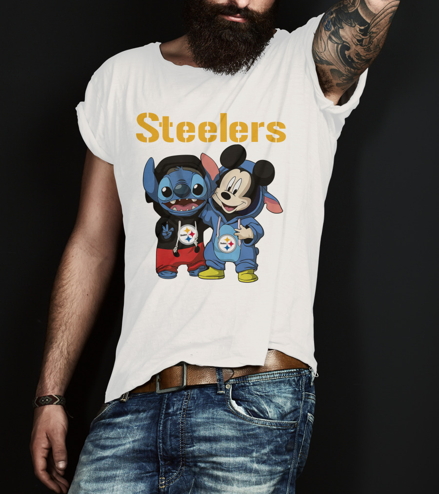 Steelers Stitch And Mickey T-Shirt