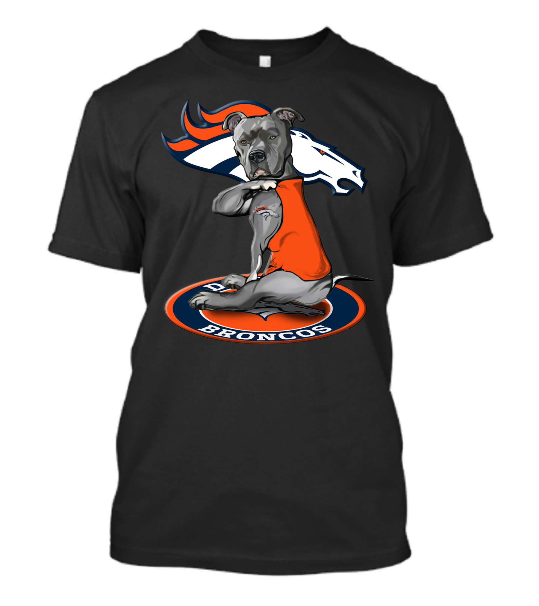 Denver Broncos Dog With Team T-Shirt