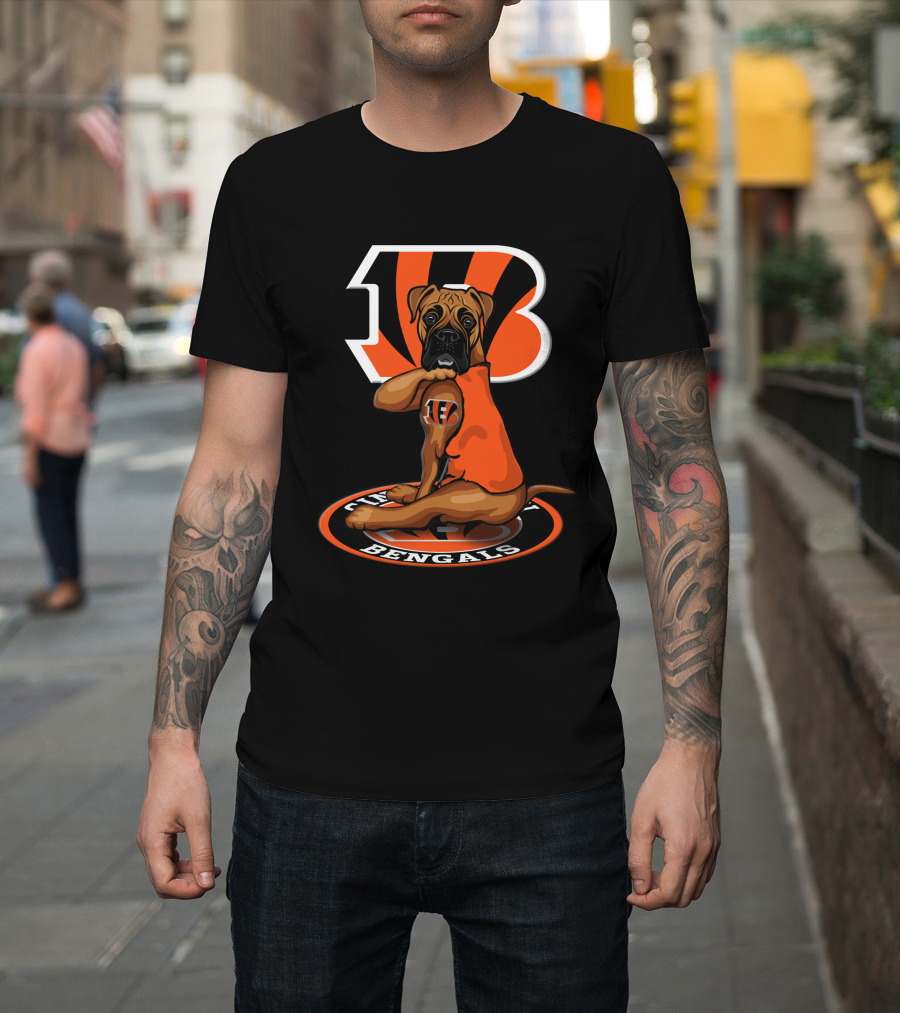 Cincinnati Bengals Dog Logo Football Team T-Shirt