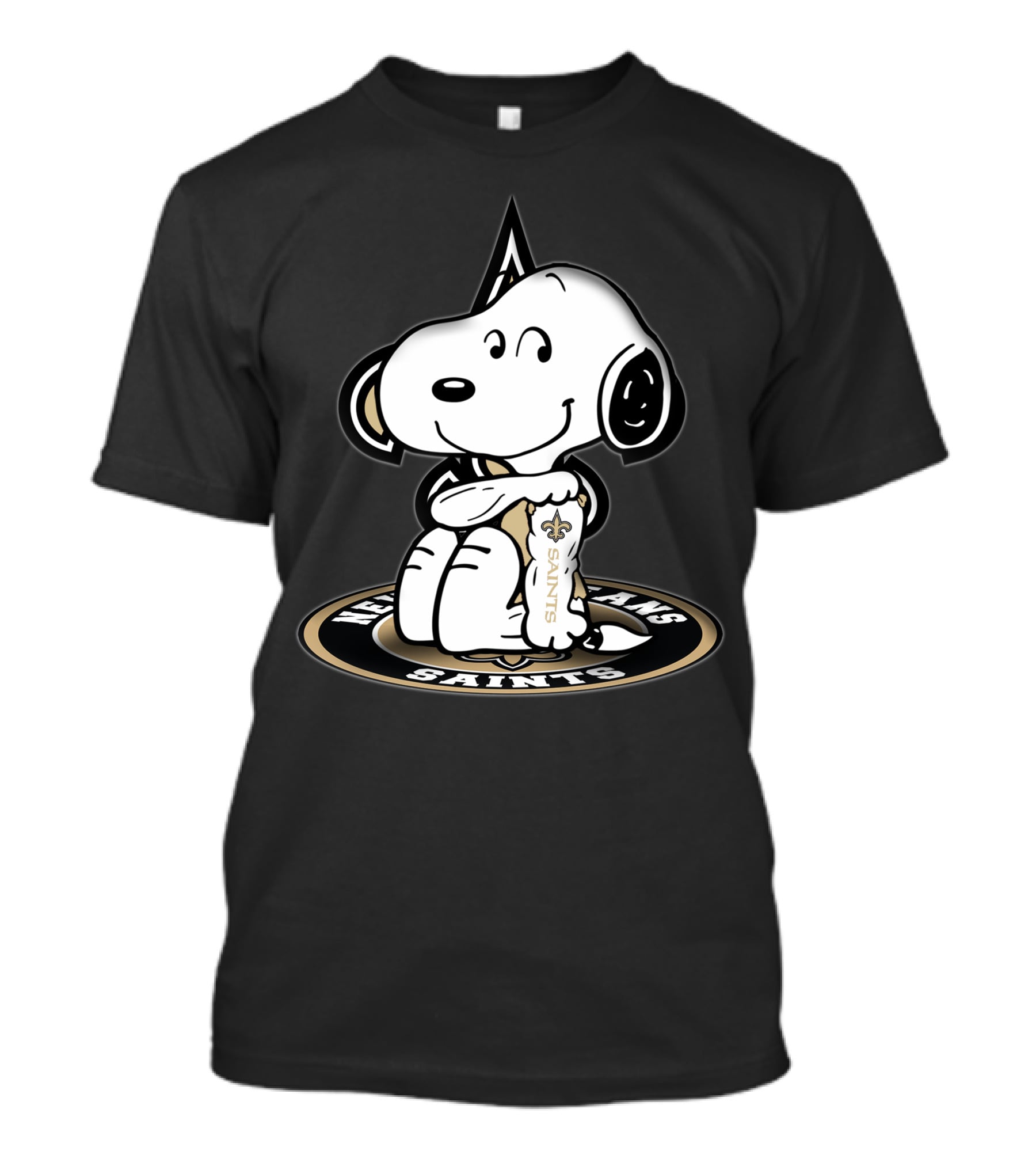 Snoopy Hugging New Orleans Saints Logo Nfl Fan Gear T-Shirt