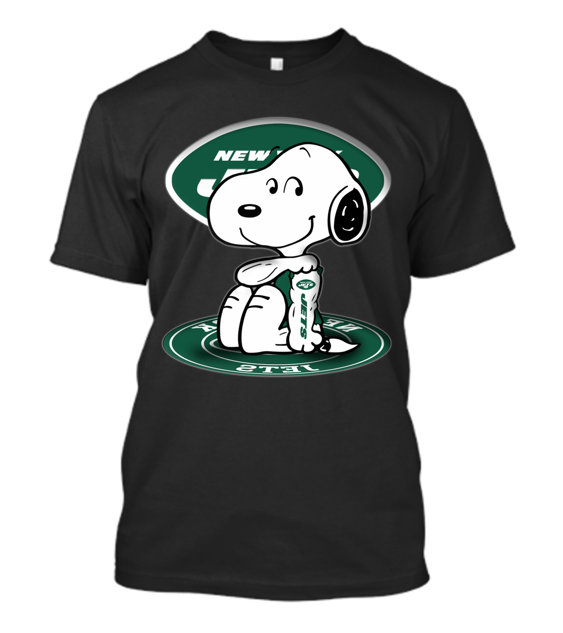 Snoopy New York Jets Football Fan Sitting Pose T-Shirt