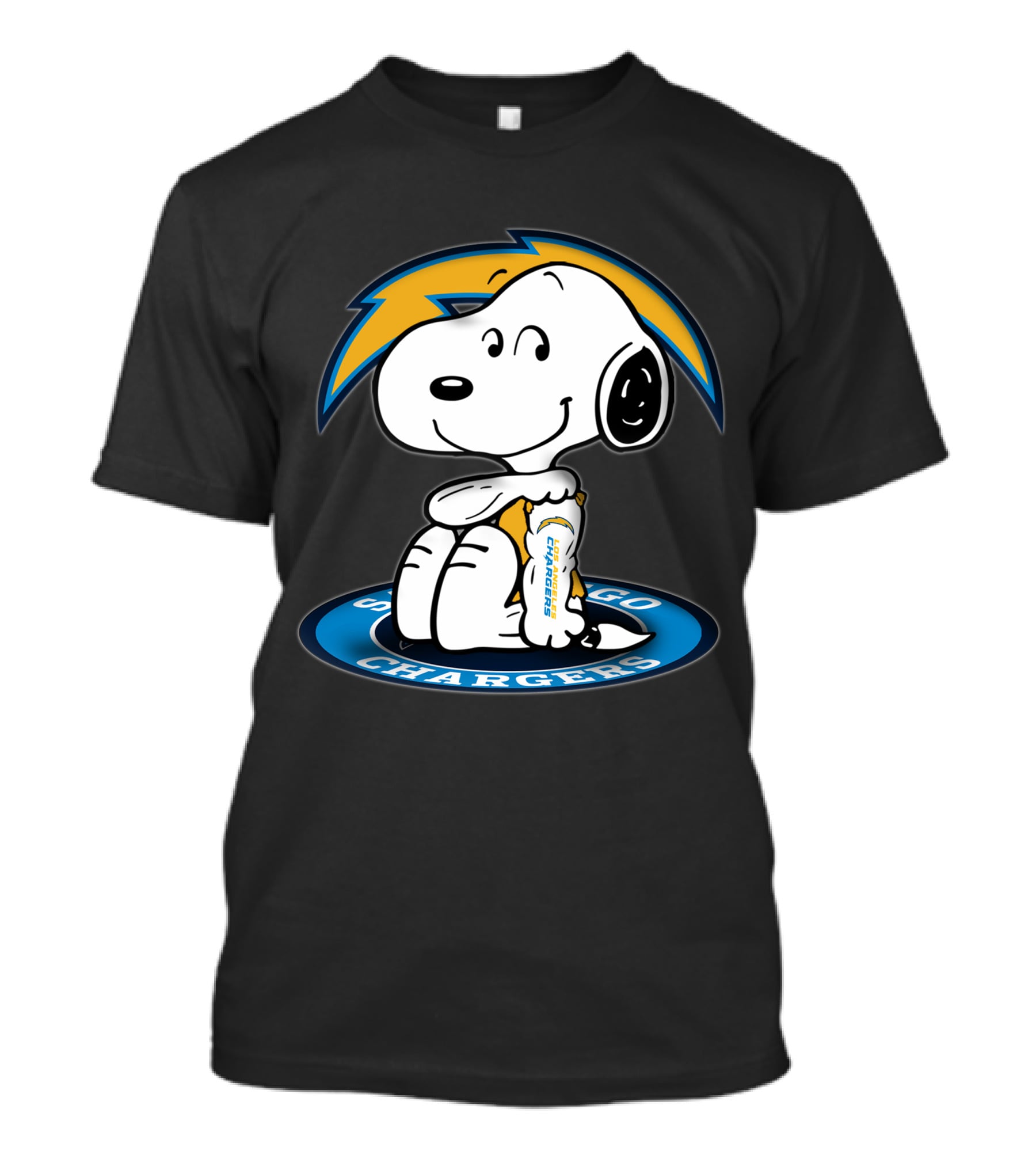 Snoopy Holding Los Angeles Chargers Helmet San Diego Chargers T-Shirt