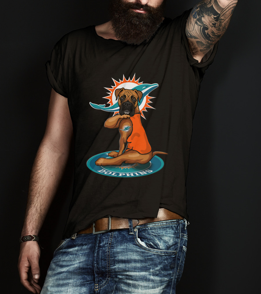 Miami Dolphins Boxer Dog T-Shirt