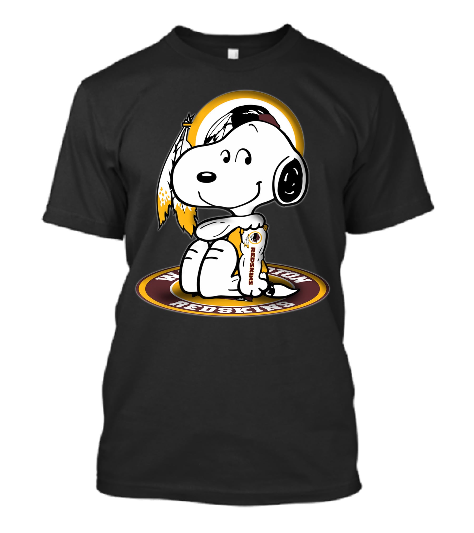 Snoopy Hugging Football Trophy Washington Redskins Sports T-Shirt