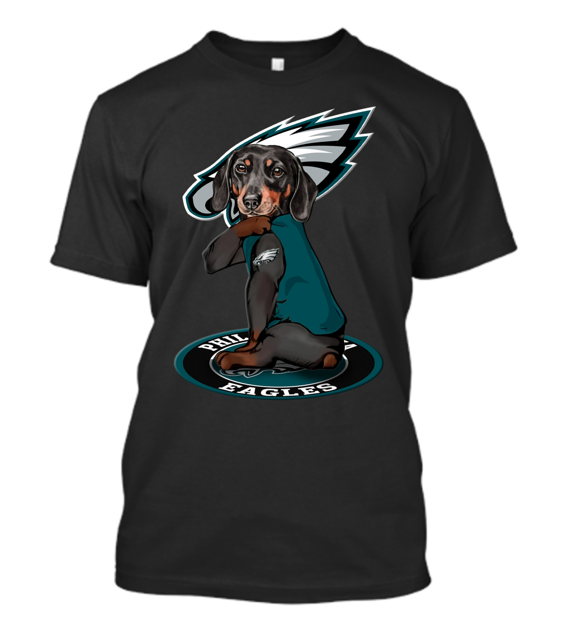 Philadelphia Eagles Dog With Team Logo And Jersey T-Shirt