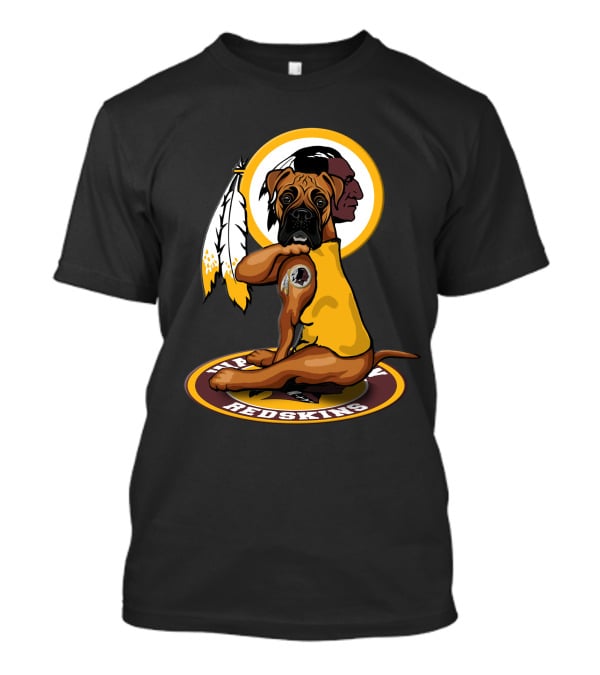 Washington Redskins Dog With Feathers T-Shirt