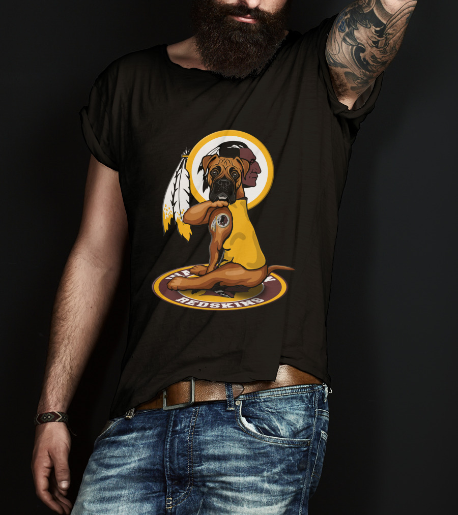 Washington Redskins Dog With Feathers T-Shirt