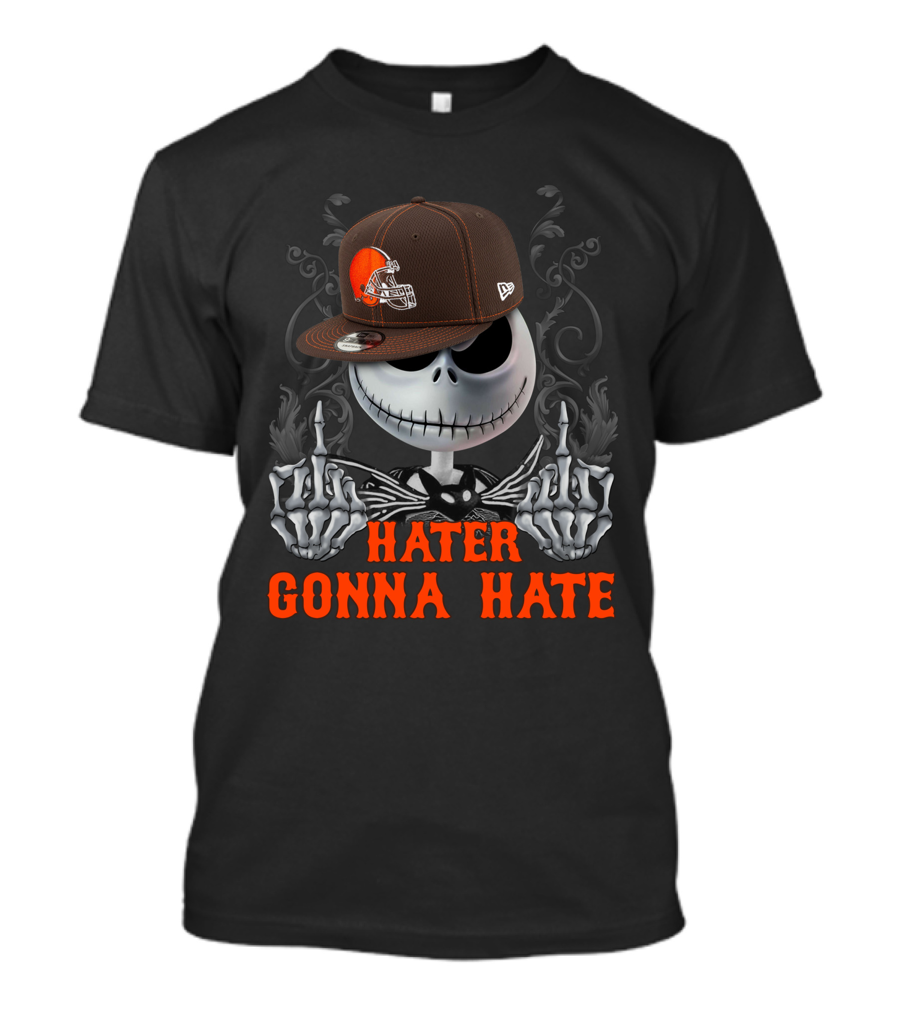 Cleveland Browns Hater Gonna Hate Skeleton Football Fan T-Shirt