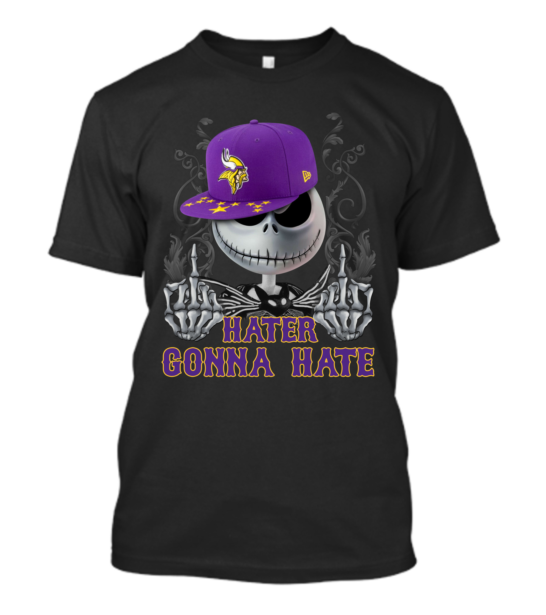 Hater Gonna Hate Minnesota Vikings Jack Skellington New Era Cap T-Shirt