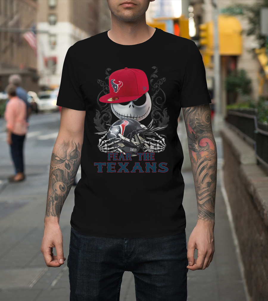 Fear The Texans Ds001-13 Houston Texans Skull Helmet T-Shirt