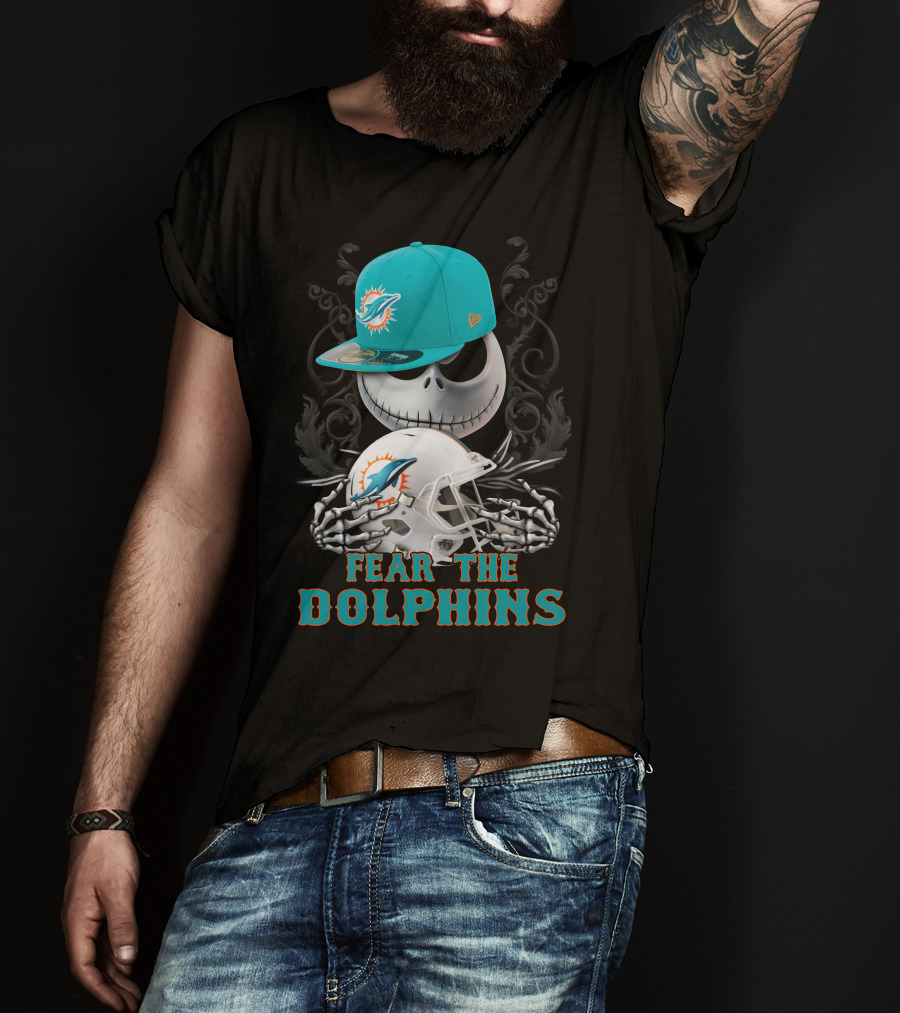 Miami Dolphins Fear The Dolphins Skeleton Helmet Snapback T-Shirt