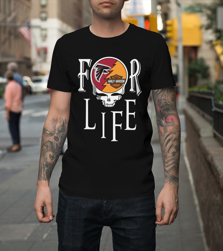 Atlanta Falcons Harley Davidson Nfl For Life T-Shirt