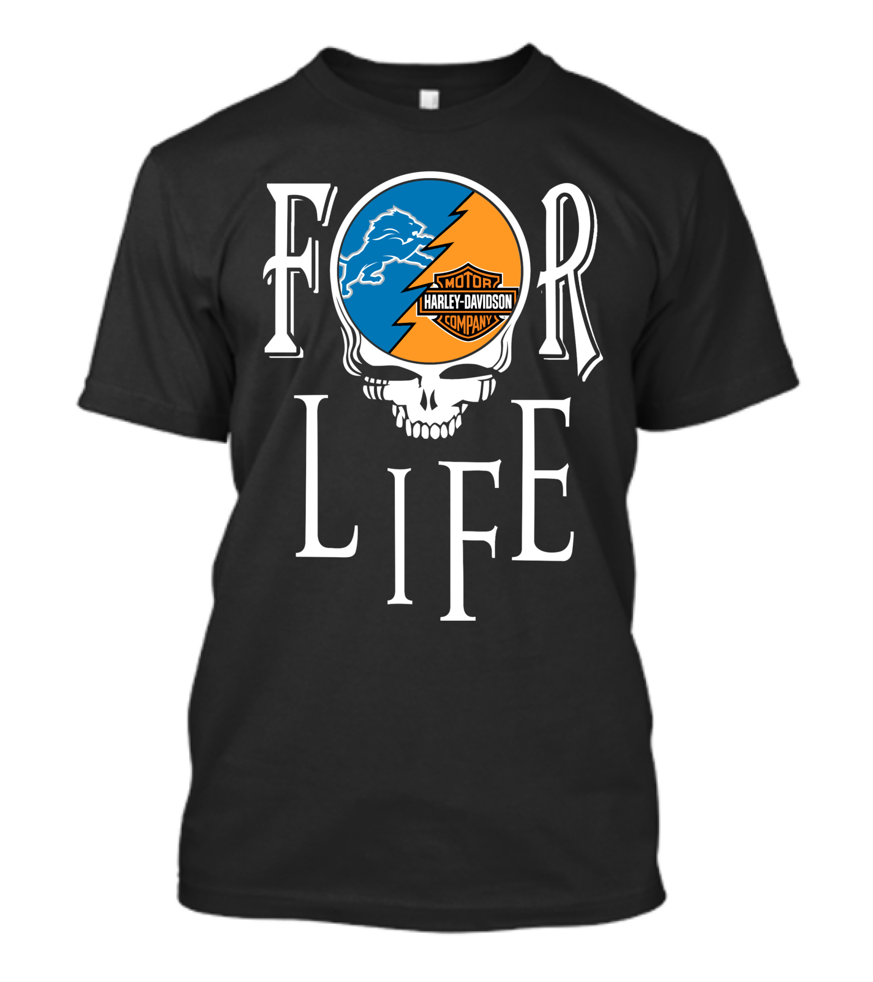 Detroit Lions Harley Davidson Nfl For Life T-Shirt