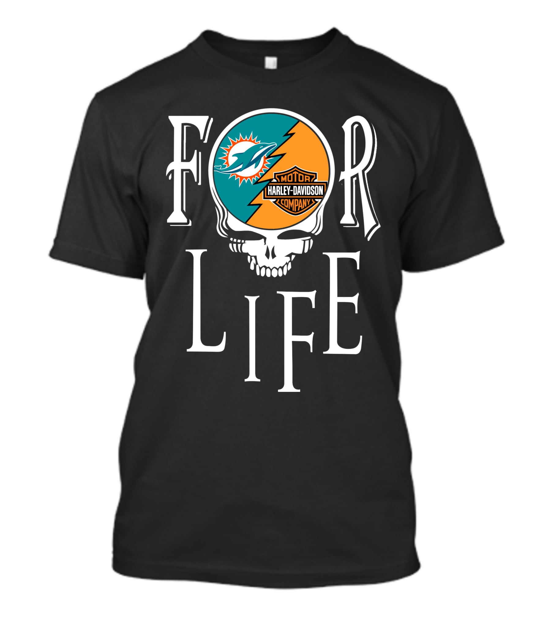 Miami Dolphins Harley Davidson Nfl For Life T-Shirt
