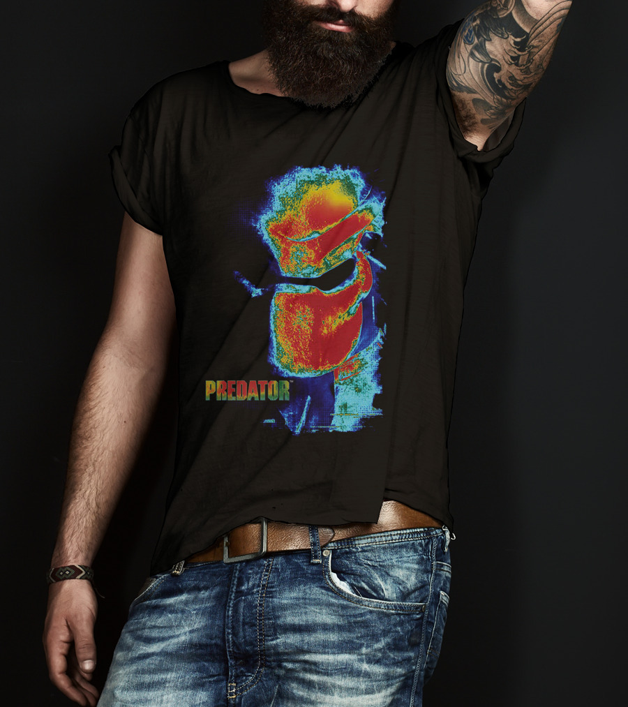 Predator Movie Thermal Vision Mask Pattern Warm-Tone Image T-Shirt