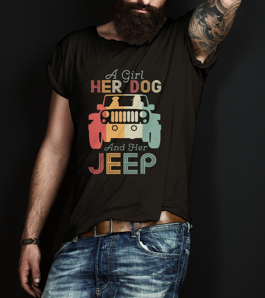 A Girl Her Dog And Her Jeep T-Shirt