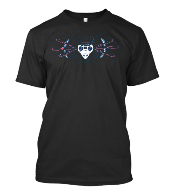 Alien Groove Darkline Cosmic Boombox Synthwave Vibes T-Shirt