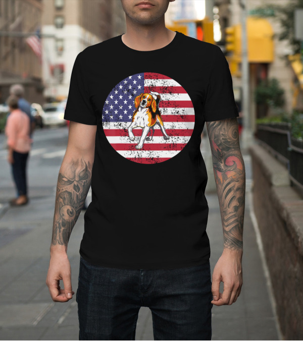 Shirt: 4th of July American Flag Beagle Patriotic T-Shirt 4th of July American Flag Beagle Patriotic T-Shirt