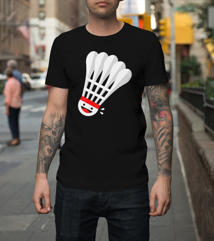 Badminton Happy Shuttlecock Smile T-Shirt