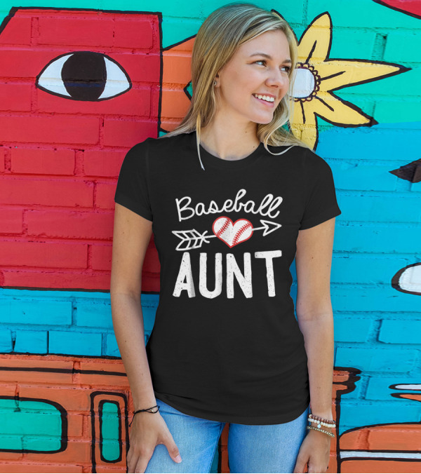 Baseball Aunt Heart Arrow T-Shirt