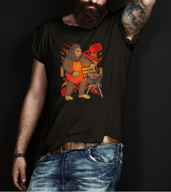 BBQ Master Bigfoot Chef Grilling Humor T-Shirt