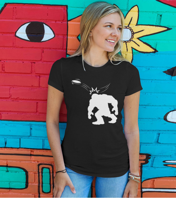 Bigfoot Hit By Disc Golf Frisbee Game T-Shirt