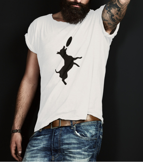 Dog Pet Canine Leaping For Frisbee T-Shirt