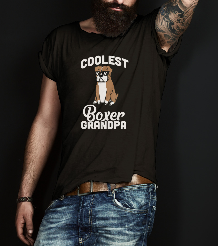 Coolest Boxer Dog Grandpa T-Shirt