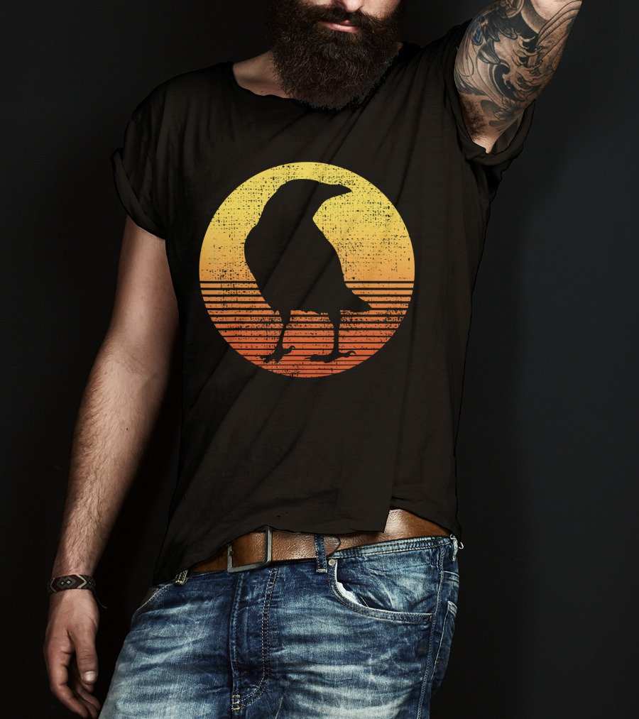 Crow Bird Lover Raven Sunset T-Shirt