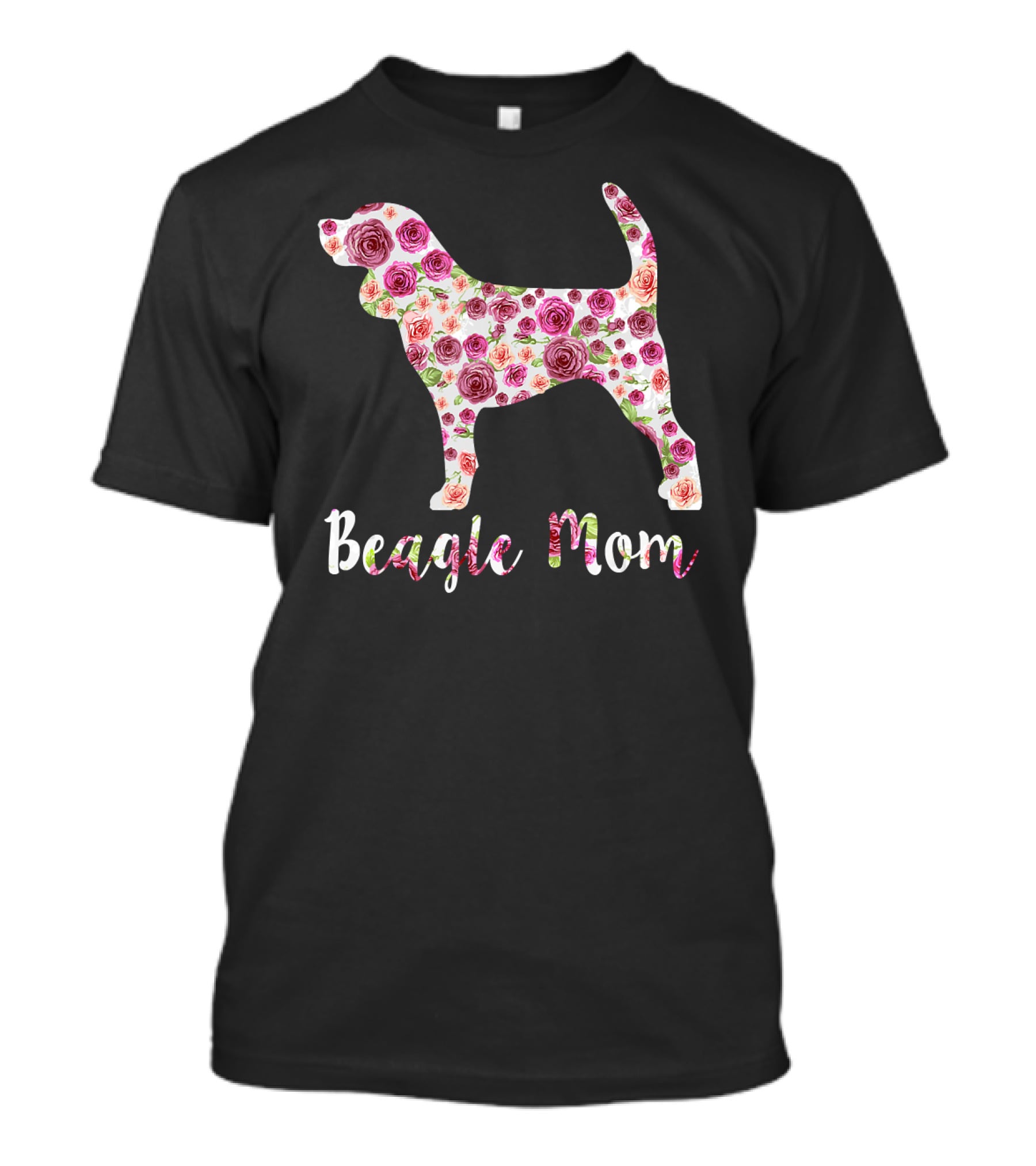 Beagle Mom Floral Roses T-Shirt
