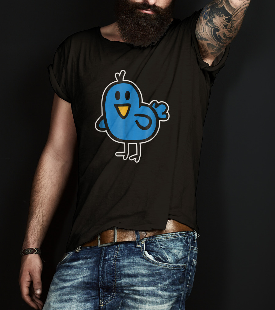 Cute Blue Cartoon Bird T-Shirt