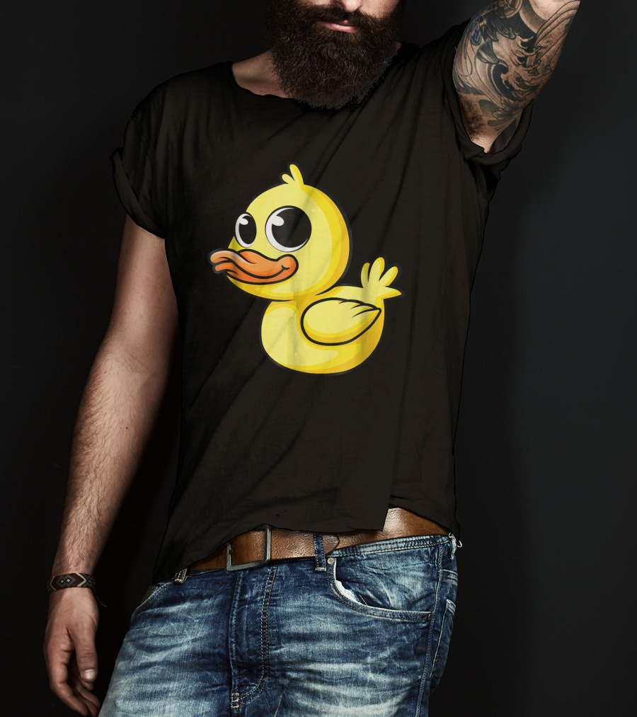Cute Yellow Cartoon Duckling Baby Duck Bird T-Shirt