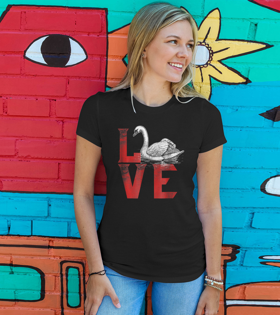 Love Swans Cute Waterbird Wild T-Shirt
