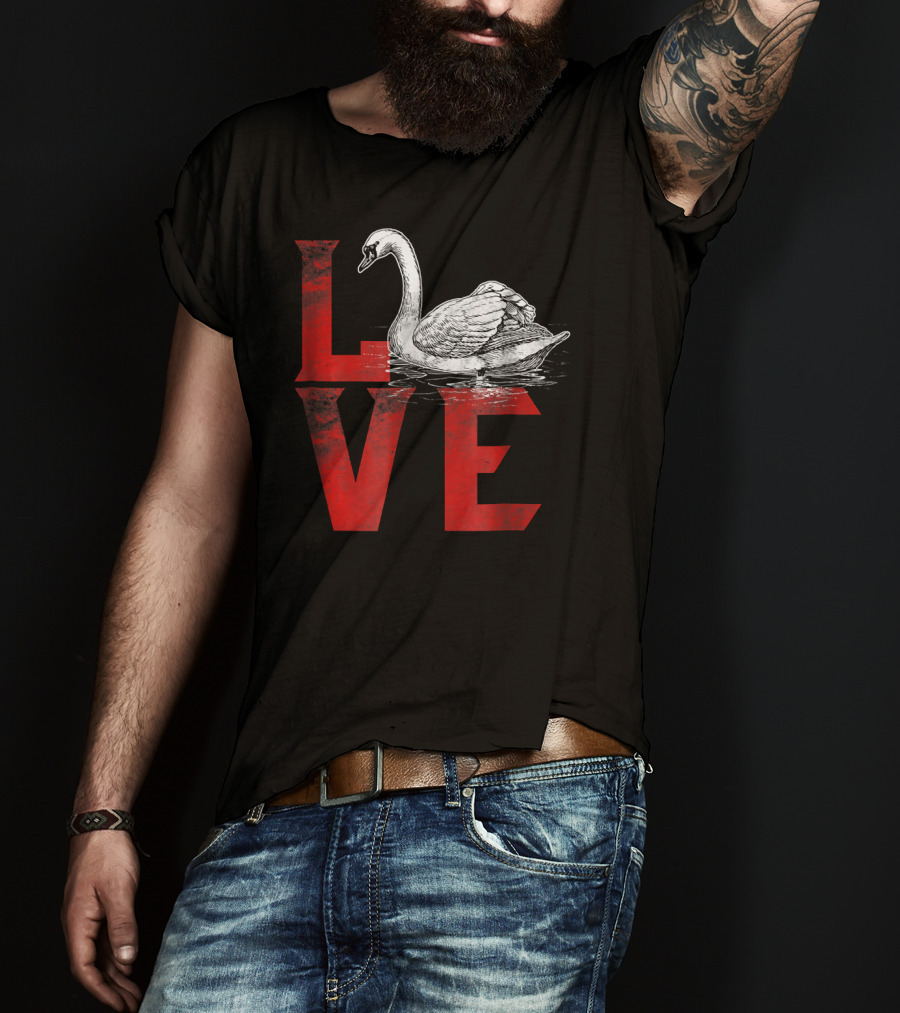 Love Swans Cute Waterbird Wild T-Shirt