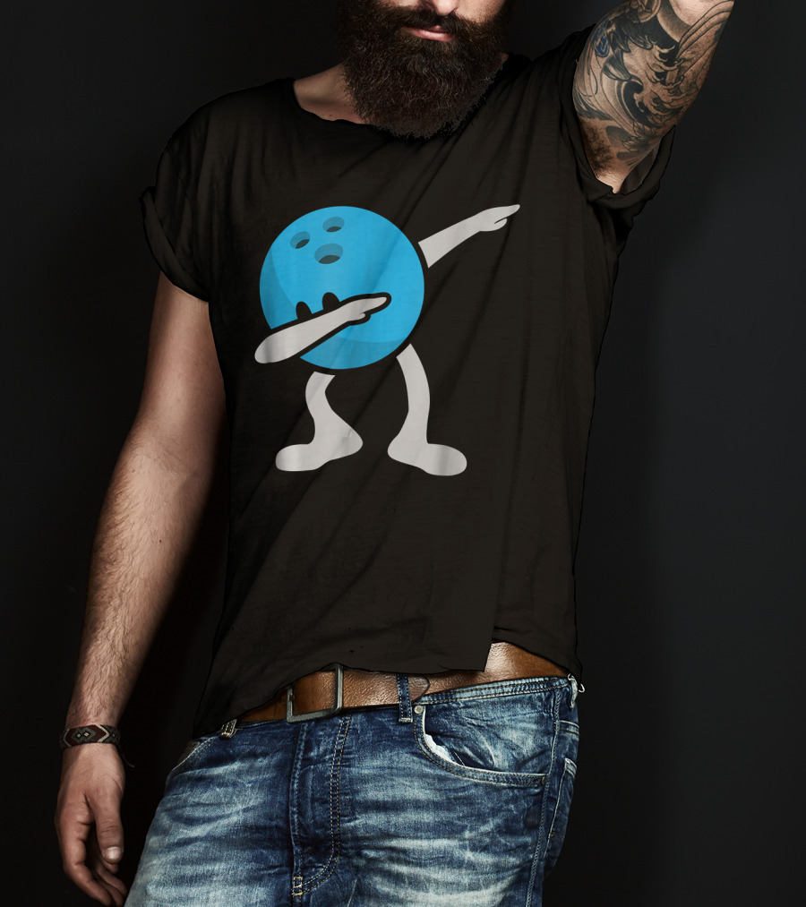 Dabbing Bowling Birthday Party Bowl Ball Dance T-Shirt