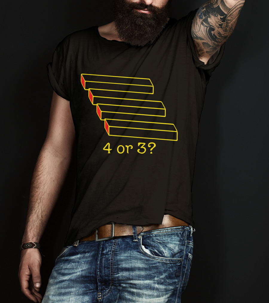 4 Or 3 Optical Illusion T-Shirt