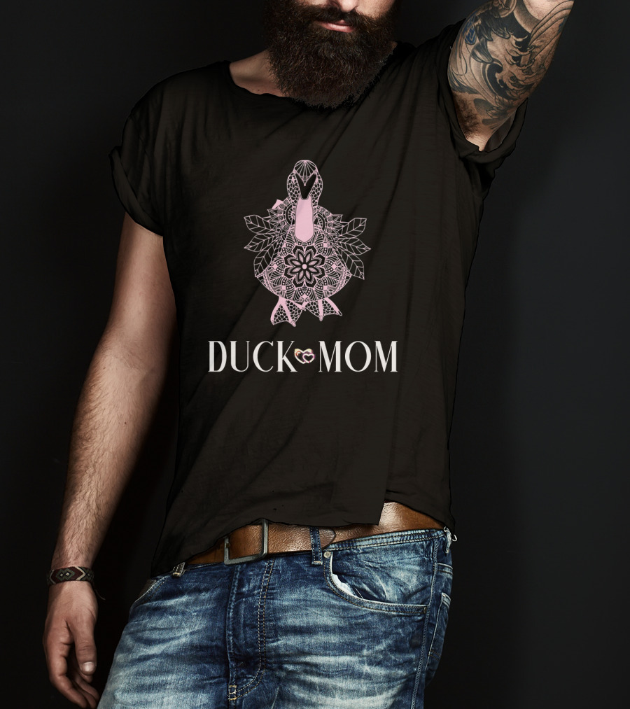 DUCK MOM Rouen Pekin Mallard Bird Floral T-Shirt