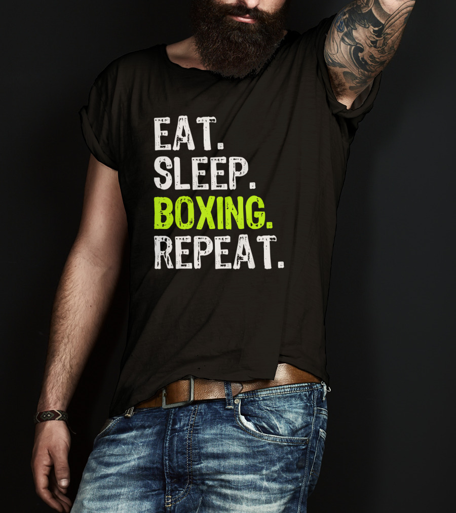 Eat Sleep Boxing Repeat Funny Coach T-Shirt