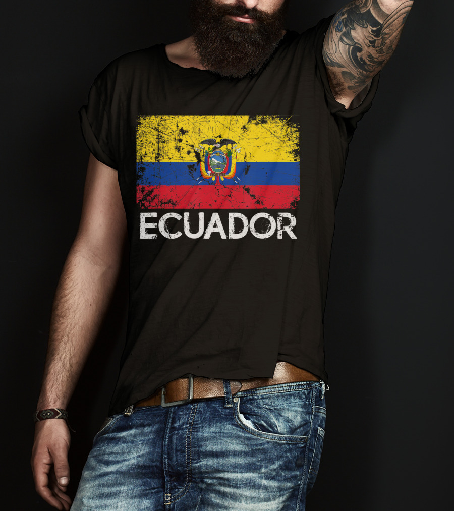 Ecuador Vintage Flag Grunge T-Shirt